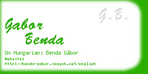 gabor benda business card