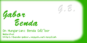 gabor benda business card